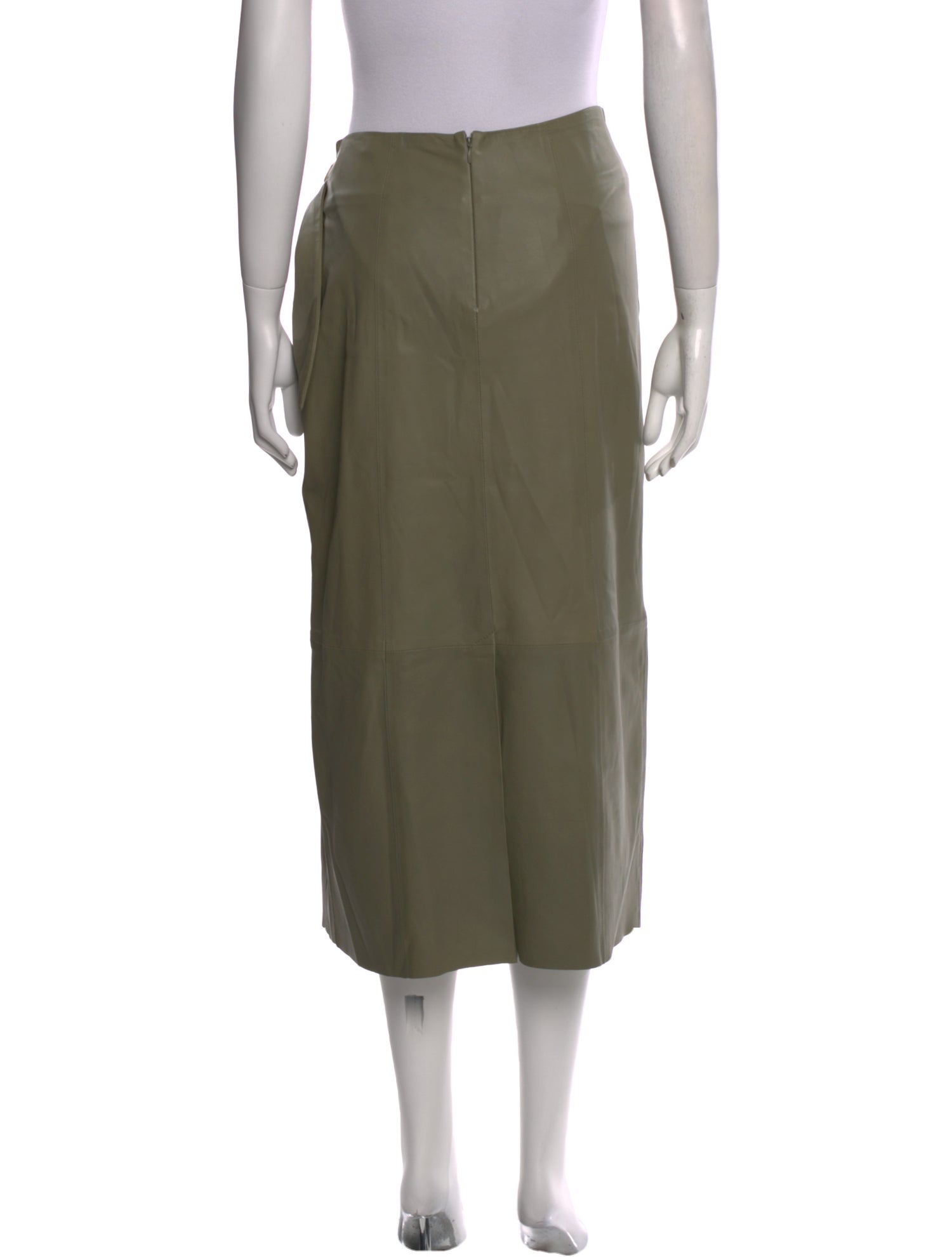 Vince Lamb Leather Midi Length Skirt